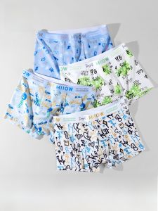 Miiow | Cat Person Modal Underwear Boys Teenage Development Period Students Fashion Print Primary And High School Big Children Boxer Shorts Thin