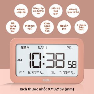 deli | Đồng Hồ Báo Thức Thông Minh Cho Học Sinh Trung Học Cơ Sở