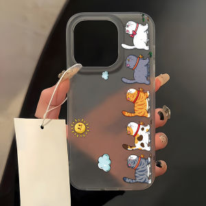 TAOYUNXI | Ốp Điện Thoại Silicone Mờ Họa Tiết Mèo Dành Cho iPhone 11/12/13/14/15/16/17 Pro/Max Air Mini Plus Capinha Caha Vỏ Mềm Sơn Màu