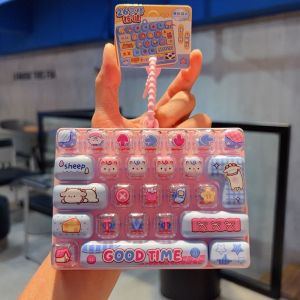 Bandai | Creative 26-key Aecompression Keyboard Toy Keychain Portable Mini Shape Student Toy Key Bag Pendant Small Gifts Anime Figure