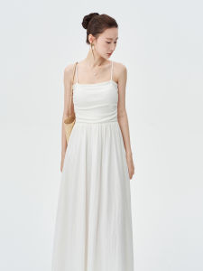 Váy Dài Không Tay Màu Trắng Thiết Kế Kiểu Pháp Cho Nữ Mùa Hè Váy Dài Bó Eo Váy Dự Tiệc Váy Dài Váy Có Đệm Ngực