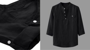 ERZY.ID: Baju Kemeja Koko Umar Kurta Muslim Pria Dewasa Qurta Exclusive Lengan 3/4 Kurta Pakistan Motif Polos Terbaru