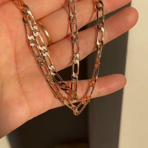Gold 18k Pawnable Saudi Original Bracelet Necklace Set Trendy Hiphop Stre Necklace for Women Gold Pawnable Lucky Charms Necklace Women Fashion Link Bracelets