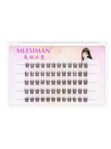 Short Fake Eyelashes 9mm Feather Fan Fairy Eyelash Plain Makeup Sheer Root Natural Simulation Womens Split Bean Bag