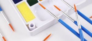 50Pcs Brush/Kuas Cat Air Bulat/Melukis Anak Water Paint Satuan/Pena Cat Air Pointed Dan Flat