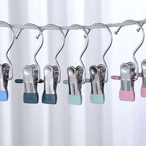 Laundry Hanging Hooks Clips Boot Hangers Stainless Steel Portable Travel Drying Clothes Anti-slip for Home Travel
