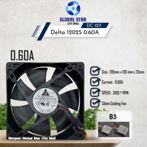 Original DELTA 12025 0.6A DC 12V 3300rpm Ball Bearing Silent Cooling Fan [NEW]