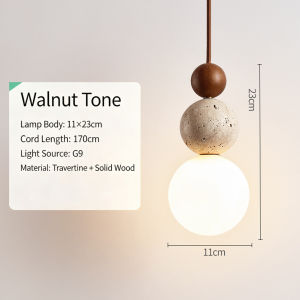 Wabi Sabi Cream Pendant Lamp Wood Stone Adjustable Cord Ceiling Pendant Light Bedroom Kitchen Island Living Room Led Chandelier