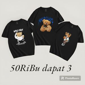 kaos 50ribu dapat 3pcs motif boneka