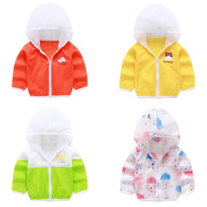 Lightweight Breathable Childrens Sun Protection Clothes Summer Zipper Outdoor Softshell Coat for Boys And Girls Baby Polyester Fiber