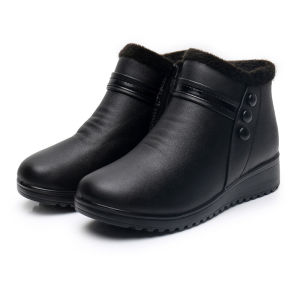 LUQUTCR 2023บูทมีซิปสำหรับผู้หญิงรองเท้ารักษาความอุ่นรองเท้าบู๊ตหุ้มข้อส้นเตี้ยรองเท้าบูทผู้หญิงแบบลำลองสำหรับฤดูหนาว
