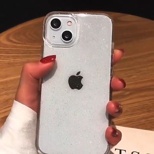 🔥 เคสไอโฟน for iPhone 14 Pro Max Plus กากเพชร ที่มีเครื่องมือที่ปลอดภัย ซึ่งเป็นไฮบริดแบบไฮอบเบลเลอร์ กันกระแทก และให้ลายกริตเตอร์ สร้าง Bling Glitter Clear Case For iPhone 7/8 Plus/11/12/13/14/15/X/Xs/XR/XS Max