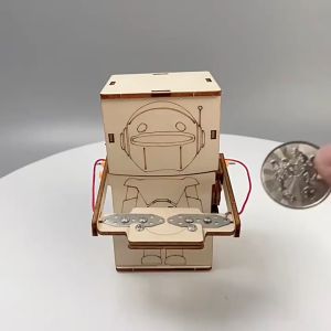 สิ่งประดิษฐ์ การทดลองวิทย์ กระปุกออมสิน Coin eating Robot รูปทรงหุ่นยนต์ของเล่นเสริมการศึกษา วิทยาศาสตร์ Stem
