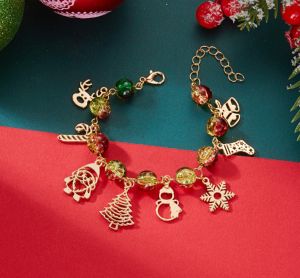 ️Christmas Bracelet For Women Crystal Bead Fashion Charm Snowflake Christmas Tree Star Bracelet Jewelry Gift
