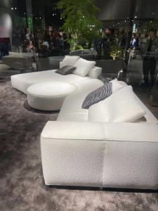 Milan YVES Minimalist Italian Cotton Linen Sofa Module Straight Row round Table Luxury Nordic Living Room Simple Design