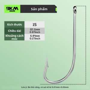 9KM DWLIFE | 9KM 50 Chiếc Móc Câu Cá Cán Dài Móc Câu Lệch Móc Câu OShaughnessy Siêu Bền Có Ngạnh Dùng Cho Cá Mú Cá Vược Cá Mú Xanh