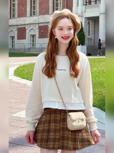 HEYINI | Áo Khoác Dài Tay Ngắn Sweet Loose Không Có Mũ Trùm Đầu Cho Nữ