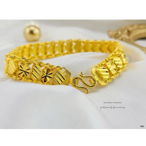 สร้อยข้อมืองานหุ้มทองคำแท้ 24k หนาพิเศษ สวยเทียบทองแท้ ไม่ลอกไม่ดำ