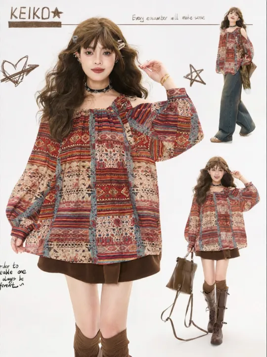 KEIKO | เสื้อเชิ้ตลายดอกแบบรีสอร์ท | Lazada.co.th