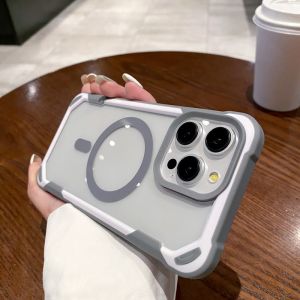 HOCE Luxury Transparent Magnetic Phone Cases For iPhone 14 11 12 13 15 16 17 Pro Max 14 15 16 Plus 17 Air Wireless Charging Case Anti-fall Soft Bumper Hard Clear Back Shockproof Cover