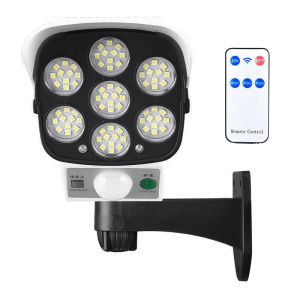 3 Modes Multi-angle Lighting High Simulation Camera Solar Surveillance Lights 77 LED/COB Outdoor Motion Sensor Wall Light