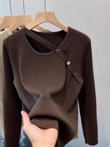 WANGGONGZHU | Chic Knitted Base Layer Shirt Women Spring Autumn Inner Wear New Stylish Beautiful Design Sensation Niche Top Korean Style