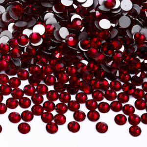 SS3-SS50 Red Series Boutique Glass Non Hotfix Rhinestones Siam Glitter Crystal Nail Art DIY Clothes Rhinestones for needlework