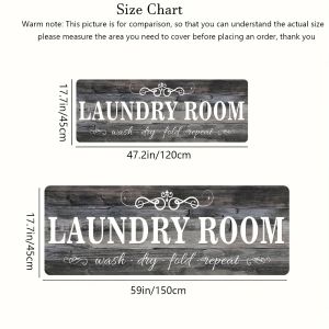 VIKAMA Washable Non-slip Wood Grain Runner Rug Flannel Soft Mat for Laundry Room Kitchen Hallway Home Decor