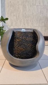 น้ำพุตั้งพื้น น้ำล้นตั้งพื้น จัดวางหน้าบ้านที่ทำงานเสริมฮวงจุ้ย รุ่น2427 สีเทาอ่อนเทาเข้ม