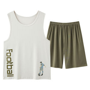 Bộ đồ ngủ nam MiiOW bằng lụa không tay vải mỏng nhẹ mặc thoải mái - mùa hè 2025