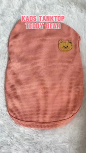 Kaos Waffle Tanktop TeddyBear Baju kucing Baju anjing - Baju Kaos Anjing Kucing - korean Tee bear shirt for dog & cat - Dog Top Shirt Kaos
