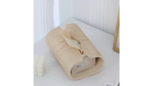 Wabi-Sabi Rectangular Arc Tissue Box Holder - Durable Resin Minimalist Design for Bathroom Living Room or Office Decor Black & Beige Options Bathroom Decor And Accessories