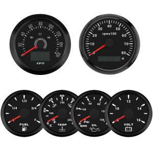 ELING 85mm Speedometer GPS 160MPH 200km/h 8000RPM Tachometer 52mm Water Temp 10Bar Oil Pressure Fuel Level Voltmeter 12V