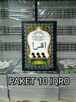 Buku Iqro Hitam Besar isi 10 pcs Kertas CD/Buram (21×15cm)