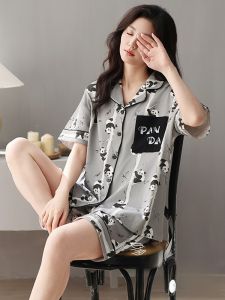 Miiow | Pure Cotton Summer Sleepwear Short Sleeve Shorts Home Clothes Set For Women Lightweight Breathable Casual Cute MiiOW Cat Person