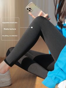 MiiOW | High Waist Thickened Fleece Yoga Pants Womens Autumn Winter Slimming Tight Fit Shark Pants Casual Long Pants Elastic Band
