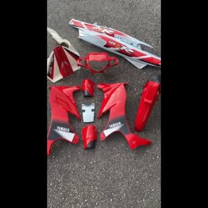 COVERSET ORIGINAL 125Z 125ZR MERAH BATA DESIGN “R” CARBON / CHROME HONG LEONG YAMAHA HLY