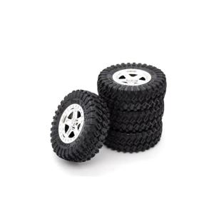 4PCS 60*21mm Rubber Front Rear Wheel Tyre 1.3" mud terrain tire for 1:18 TRX4M Traxxas RC Mini Crawler Model Upgrade Accessories