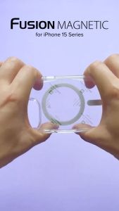 RINGKE® FUSION MAGNETIC Compatible iPhone 15 Plus/ 15 Crystal Clear Back Shockproof Compatible w/MagSafe Case Cover Casi
