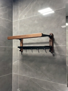 MEIDOO Walnut sanitary napkin bathroom set punch-free bath towel rack tripod set