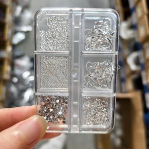 6Grids 3D Gold Silver Metal Star Nail Charms Irregular Y2K Starlight Nail Art Decorations Pentagram Rivet Manicure Accessories 1