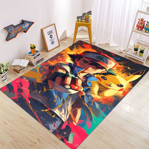 Pokémon Pattern Floor Mat Various Styles With Pikachu Charizard Bulbasaur And Trainers Non - Slip Rug For Home Decor