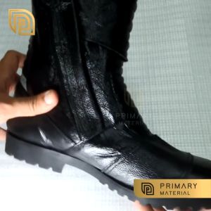 Genuine Leather Kasut Kulit Trafik Highcut Penguatkuasa Seragam Office Motorbike Shoe Motor Rider Mid Cut Leather Boots