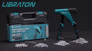 LIBRATON 185PCS Protable Heavy Duty Riveter Set Manual Riveting Tool Set with Shaft Container for Metal Wood and Plastic