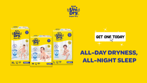 [Bundle of 2]Unidry Baby Diapers - Super Absorbent & Ultra Soft | Sizes M60 L50 XL42 XXL32 | Leak-Proof Comfort for Active Babies