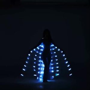 LED Isis Wings Belly Dance Wings Light Up White LED Butterfly Wings Glow Angel Dance Adults Child Performance Clothing