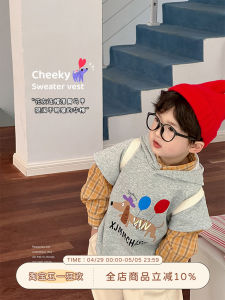 Spring Autumn Cartoon Doggies Baby Boy Hoodie Vest Kids Clothing Top Casual Cotton Polyester Blend Comfortable Soft Fabric