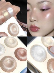 Quad Color Baked Powder Eyeshadow Palette Shiny Sparkling Highlight Ginger Flash Eye Shadow Palette Brightening Makeup Box