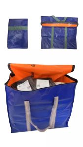 Túi bạt túi dứa đựng đồ đa năng xanh cam có quai xách và 2 khoá kéo tiện lợi