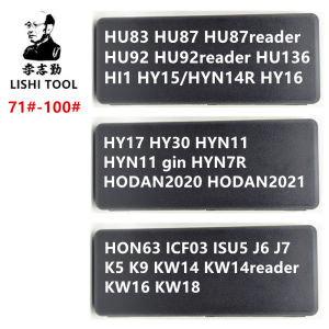 New Lishi 71#-100# HU83 HU87 HU92 HU136 HI1 HY15 HY16 HY17 HY30 HYN11 ign HYN7R HON63 ICF03 ISU5 J6 J7 K5 K9 KW14 KW16 KW18